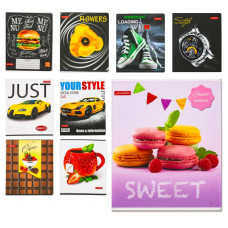 Зошит 96 арк. клітинка з ГІБРИДНИМ+ВИБІРКОВИМ УФ-ЛАК покриттям, TE246