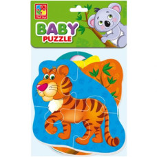 Гра розвиваюча Vladi Toys мʼякі бейбі пазли Малюк зможе "Тигреня та друзі"