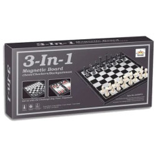 Шахматы 3в1, мини доска (15 х 15 см)