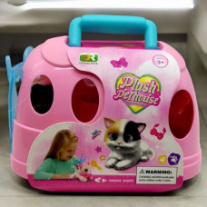 Котенок с переноской "Plush Pet House" (розоовый)