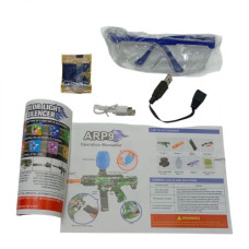 Автомат встроенный аккумулятор, стреляющий орбизами, глушитель с подсветкой, магазин, защитные очки, в коробке