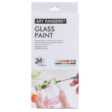 Набор красок для стекла GAS2415, 15 мл, 24 цвета, 3 кисточки