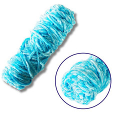 Пряжа плюшевая синель PP110, 100 грамм, 100% полиэстер, павлин голубой