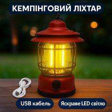 Кемпинговый аккумуляторный фонарь Camping Lamp 27S, 1200 мА·ч, до 300 лм, красный