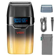 Электробритва VGR V-308 шейвер, двойное лезвие, 9000 RPM, LED дисплей Золотой Электробритва VGR V-308 шейвер, двойное лезвие, 9000 RPM, LED дисплей Золотой