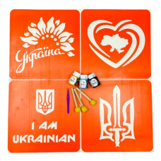 Набор для рисования по ткани «Карта Украины, Украина цветущая» paint-n080-n058