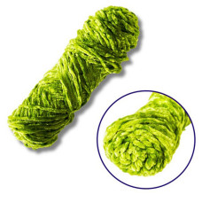 Пряжа плюшевая синель PP117, 100 грамм, 100% полиэстер, зеленый