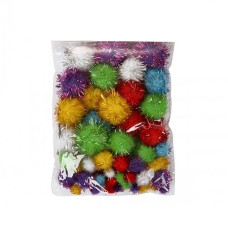 Декоративные помпоны с люрексом для творчества Pom-poms-4, d-1,5/2.5 см, 20 шт Декоративные помпоны с люрексом для творчества Pom-poms-4, d-1,5/2.5 см, 20 шт