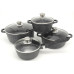 Набор посуды из нержавеющей стали с МРАМОРНЫМ покрытием на 8 предметов Набор посуды из нержавеющей стали с МРАМОРНЫМ покрытием на 8 предметов