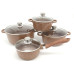 Набор посуды из нержавеющей стали с МРАМОРНЫМ покрытием на 8 предметов Набор посуды из нержавеющей стали с МРАМОРНЫМ покрытием на 8 предметов