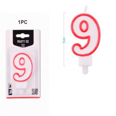 Свічка для торта "Цифра 9", EB0061