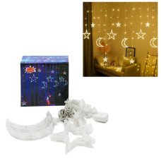 Світлодіодна LED гірлянда з великими та маленькими зірками та місяцем, 3х2м, GPD-10