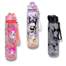 Пляшка Куромі Кітті, 600 мл, пластик з трубочкою, 25-62-MIX
