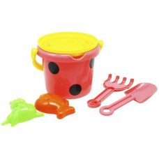 Песочный набор "Горошек", 6 элем. (коралловый)