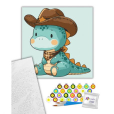 Картина по номерам "Шериф Динозаврик" 30х30 см