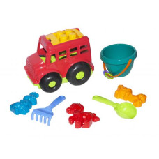 Автобус "Бусик" №3 с песочным набором красный
