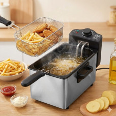 Электрическая фритюрница SOKANY WJ-800, 3,5 л, 2000 Вт, с крышкой, съёмной чашей и защитой от перегрева