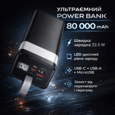 Power Bank Awei J86 80000 mAh – мощный портативный внешний аккумулятор с быстрой зарядкой