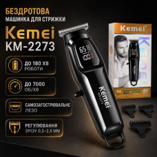 Машинка для стрижки, 3 насадки, USB-C, Kemei KM-2273, Черный / Аккумуляторная машинка для стрижки волос / Беспроводной триммер Машинка для стрижки, 3 насадки, USB-C, Kemei KM-2273, Черный / Аккумуляторная машинка для стрижки волос / Беспроводной триммер