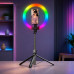 Селфи-палка с кольцевой RGB LED-лампой и функцией AI-авто-отслеживания / Штатив P100 с Bluetooth 5.2 Type-C