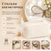 Белая женская косметичка AND XL-1010 для путешествий, вместительный органайзер из экокожи на молнии с 7 отделениями Белая женская косметичка AND XL-1010 для путешествий, вместительный органайзер из экокожи на молнии с 7 отделениями