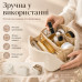 Белая женская косметичка AND XL-1010 для путешествий, вместительный органайзер из экокожи на молнии с 7 отделениями Белая женская косметичка AND XL-1010 для путешествий, вместительный органайзер из экокожи на молнии с 7 отделениями