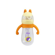 Бутылочка пластиковая с силиконовыми ручками MGZ-0200(Yellow) 260 мл