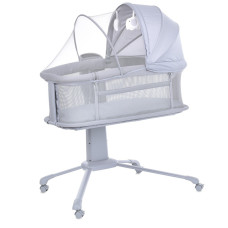 Детская кроватка-люлька 3 в 1 Mastela 3378 приставная, музыка, таймер, москитная сетка, белый Детская кроватка-люлька 3 в 1 Mastela 3378 приставная, музыка, таймер, москитная сетка, белый