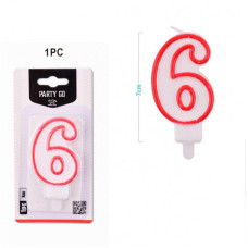 Свічка для торта "Цифра 6", EB0058
