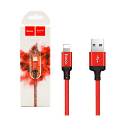 Зарядний дата-кабель Hoco X14 USB-Lightning, 1м, Times speed, 2,0А, Червоно-чорний, 18233