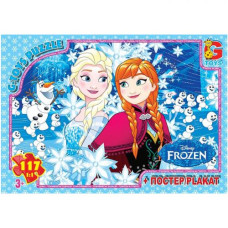 Пазлы "Frozen", 117 элементов + плакат