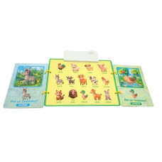 Интерактивная книга "Приключения на Ферме", ОСВУЧЕНИЕ УКРАИНСКИМ ЯЗЫКОМ, звук, сенсорные кнопки, доска для рисования и маркер, 8 страни