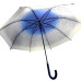 Парасолька напівавтомат, d=103 см, довжина: 83 см, 8 спиць, тростина, (СИНЯ)