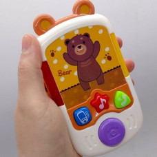 Телефон "Грайфончик", укр, звук, подсветка, сказки, песни, выдвижное зеркальце, в коробке (БЕЛЫЙ)