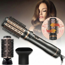 Электрическая фен-щетка стайлер для укладки волос 1000Вт 3 режима VGR V-496 Черный 3 насадки