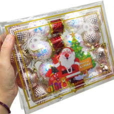 Новорічні прикраси, 21 штука, кульки, барабани, D = 4,5 см, у слюді