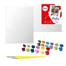 Картина по номерам с красками металлик "Белые бутоны" 30х40см