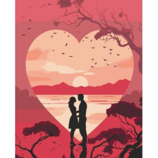 Картина по номерам "Силуэт любви" 40x50 см