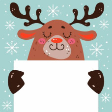 Картина по номерам "Олень с открыткой" 20х20 см