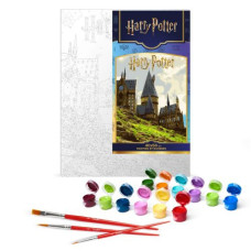 Картина по номерам с красками металлик "Harry Potter: Пейзаж Хогвартса" 40х50см
