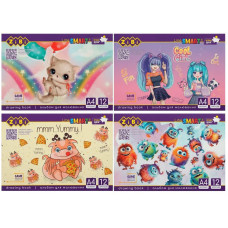 Альбом для рисования SMART Line ZB.1414 скоба, А4, 12 листов, в ассортименте