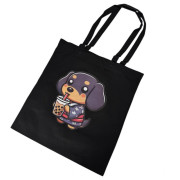 Шопер ТАКСА ЧОРНИЙ 40х34см З БЛИСКАВКОЮ, 25-142-BLACK