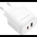 Сетевое зарядное устройство XO L137 - 20W PD USB-C & 18W QC USB-A быстрая зарядка
