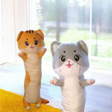 Мягкая игрушка-обнимашка "Кот батон", 90 см (серый)