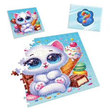 Гра розвиваюча пазли із сюрпризом "Біле кошенятко" Vladi toys (укр)