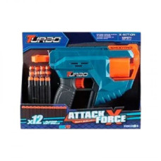 Игрушечный пистолет механический с барабаном и мягкими патронами (12 шт.) (25 х 17см)