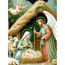 Картина по номерам "Рождение Иисуса" 30х40 см