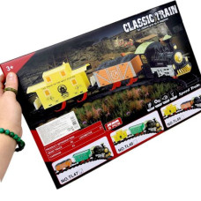 Железная дорога (звук, подсветка, 2 вагона, в коробке 41,5х6х27,5 см)