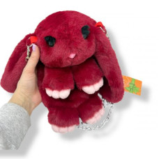 Мягкая игрушка-рюкзак "Кролик" (БОРДОВЫЙ) 25 см.