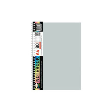 Блокнот А4 АП-1502(Grey) 80 листов, пружина сбоку Блокнот А4 АП-1502(Grey) 80 листов, пружина сбоку